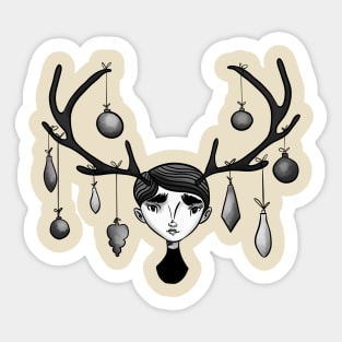 Deer Girl Sticker